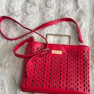 Bebe red bag gold hardware